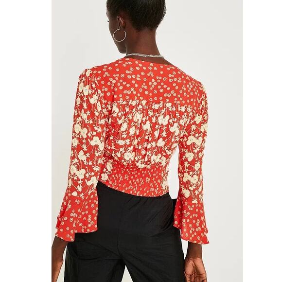 Free People Lady Bohemian Cropped Floral Top - Picture 2 of 6